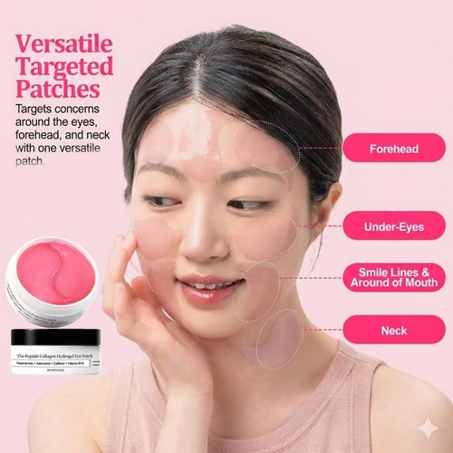 Fidiiog Collagen Collagen Hydrogel Eye Masks for Puffy Eyes and Dark Circles, 60 Piece Set Skin Care Eye Patch (1PCS)
