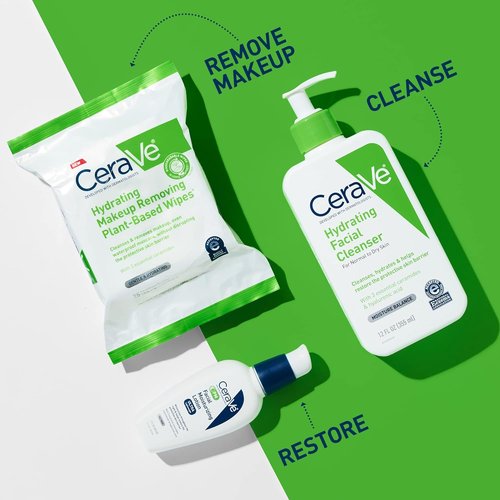 CeraVe Makeup Remover Wipes - Biodegradable Plant-Based Face Wipes | Fragrance-Free, 25ct for Sensitive Skin
