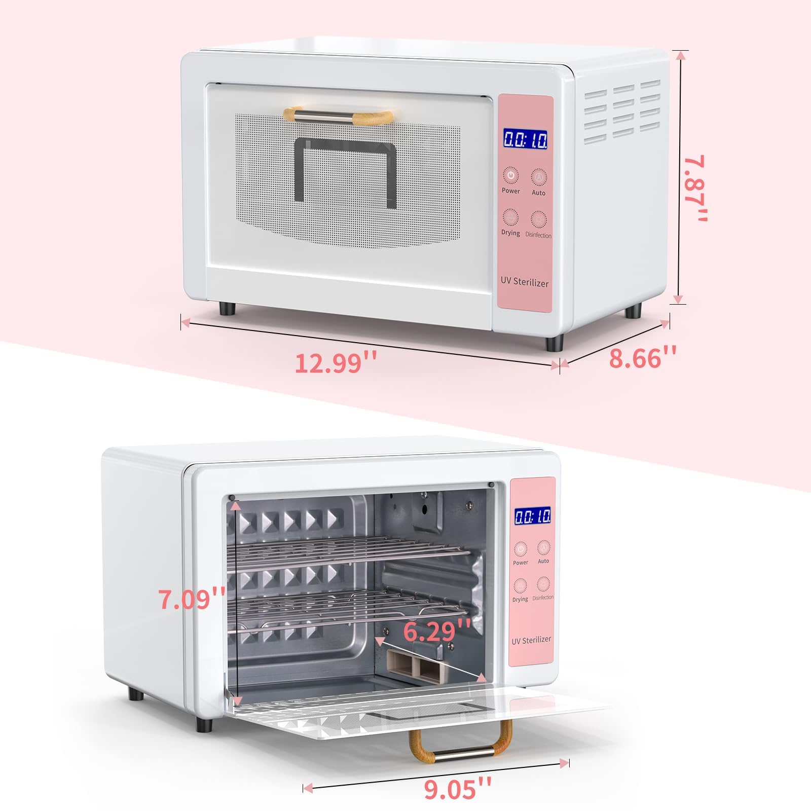 Yofuly Sterilizer for Esthetician, 10L Large Sterilizer for Nail Tools, Multi-Functional Nail Cleaner Box, Large Capacity Cleaning Cabinet for Home Use, Barbers, Beauty Salons, and Spas