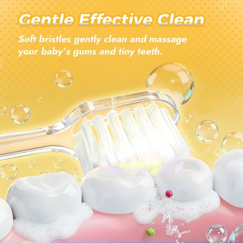 Papablic Toddler Sonic Electric Toothbrush Kids for Ages 1-3 Years, Baby Electric Toothbrush with Cute Rabbit Cover and Smart LED Timer, 2 Brush Heads (Bunny)