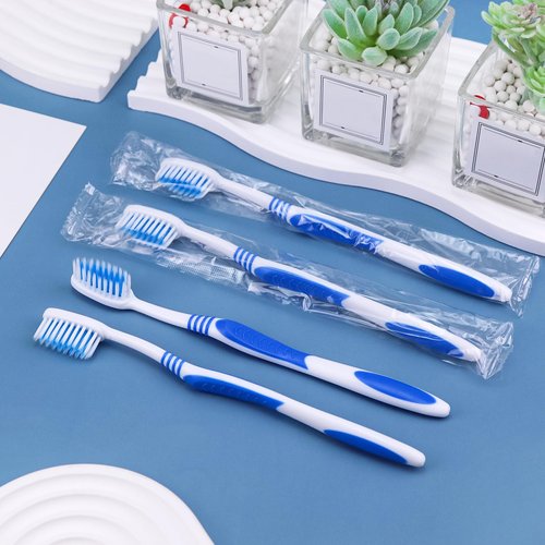 SLequipo 100 Prepasted Disposable Toothbrushes Individually Wrapped Pre Pasted Toothbrushes Soft Bristle Travel Tooth Brush Single Use Wrapped for Hotel, Camping, Travel and Gift for The Homeless