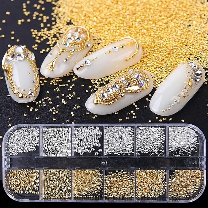 Colorful Flatback Nail Art Pearls & Charms Set for Manicure - VOTACOS