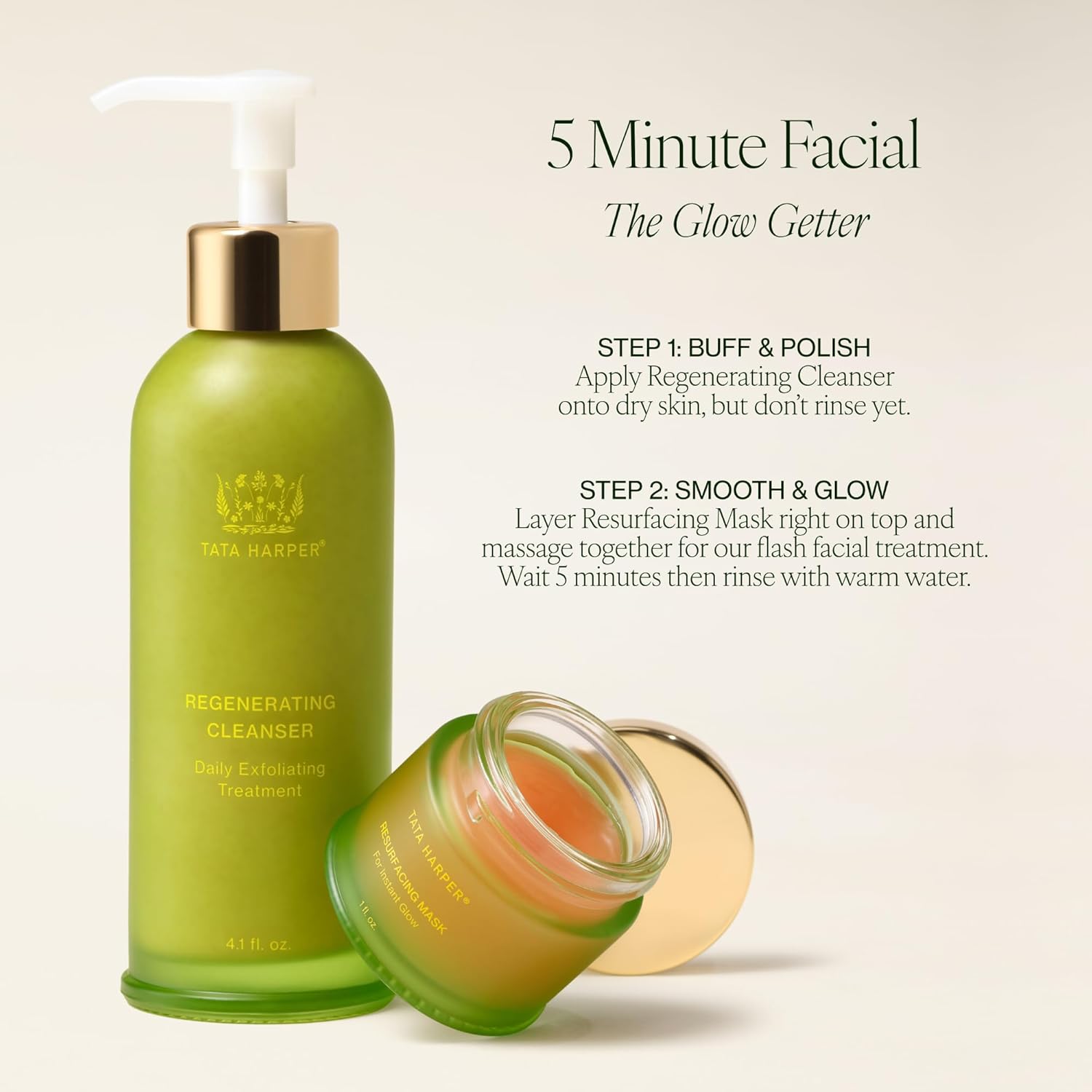 Tata Harper Resurfacing Mask - Gentle Exfoliating Enzyme Mask for Instant Glow | 30ml Natural Skincare