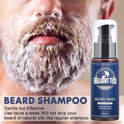 Beard Care Kit for Men-Nourish Soften Grooming Patchy Beard W/Vitamin Spray,Mustache Oil,Balm, Wash,Boar Bristle Brush,Wooden Comb,Scissors,Valentines Fathers Gifts for Men Dad Him Husband Boyfriend
