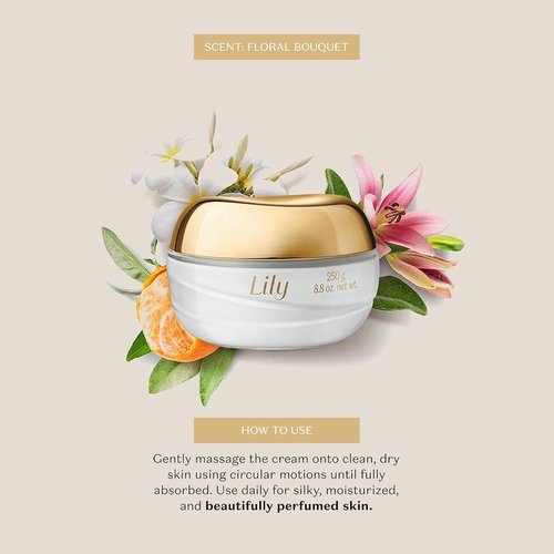 Lily Satin Body Cream - 24-Hour Hydrating Body Butter for Dry Skin | 8.8 Ounce