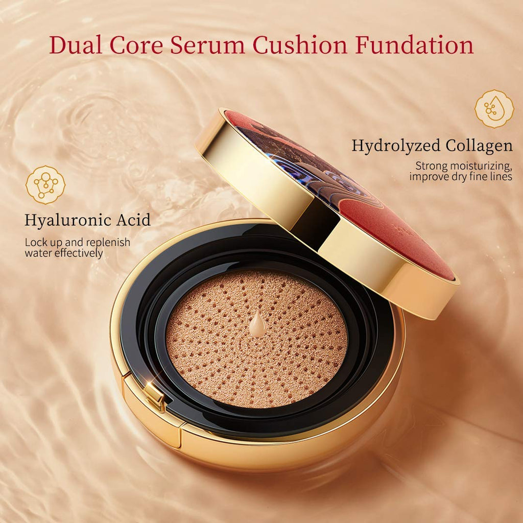 zeesea [Palace Identity Air Cushion BB Cream Moisturizing Foundation Waterproof Concealer Long Lasting Brighten Makeup Natural Cover (N03#Natural)