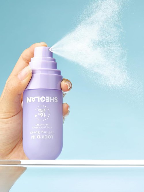 **SHEGLAM Lock'd In Setting Spray - Quick-Drying, Long-Lasting, Oil-Control Formula | Purple**