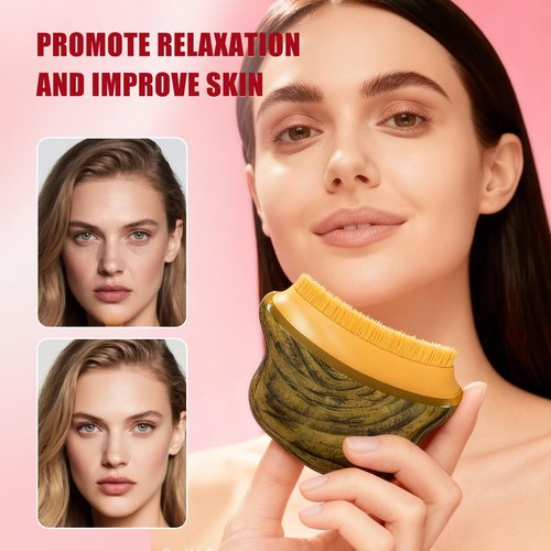 New Lymphatic Contour Face Brush,Lymphatic Drainage Massager for Face for Jawline, Chin & Facial Sculpting Designed to Fit Precisely and Relieve Fatigue- Anti-Puffiness (Tree Grain)