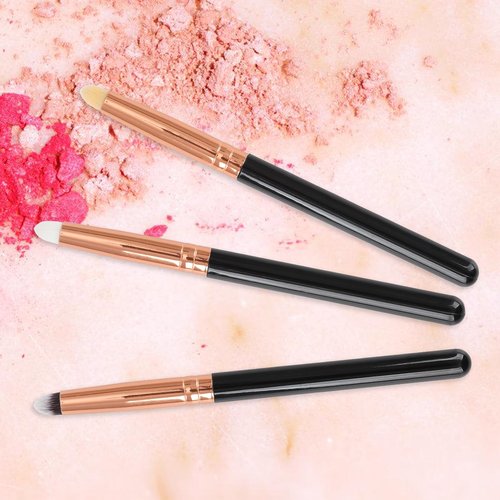 Urtlia Professional Small Pencil Eyeshadow Brush 8Pcs for Eye Shadow Eyeliner Smudge Blending Precision Perfect Cut Crease Makeup Brushes Tool Set（Black-EA01）