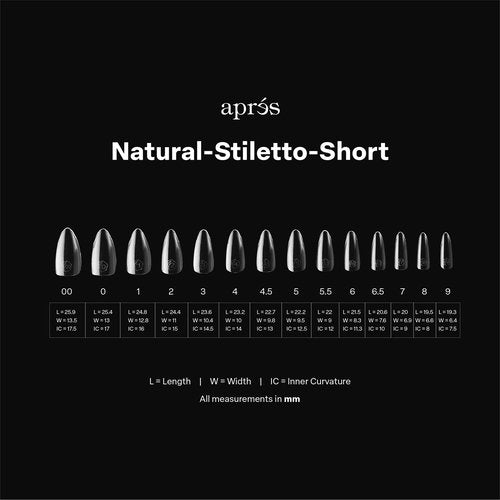 Apres Gel-X® Stiletto Box of Nail Tips | 280 Gel-X Tips, Soft Gel Tips, 14 Sizes 00-9 | Half-sizes Included (Natural Stiletto Short, 280 Count)