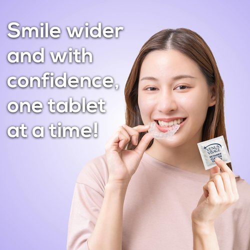 Venus Visage Retainer Cleaner Tablets, Dental Appliance and Denture Cleaning Tablets, Aligners and Night Mouth Guard Cleaner, 120 Pieces