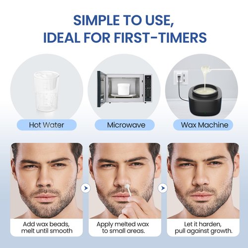 AUZEAL Nose Hard Wax Beads Refill for Men, Nose and Ear Hair Removal, Gentle & Precision Waxing for Sensitive Skin, Portable Home & Travel Wax Beads Only, 100g/3.53oz