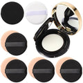 Patelai 7 Pcs Black Makeup Sponge Holder - Portable Refillable Foundation Container with Extra Sponges & Mirror