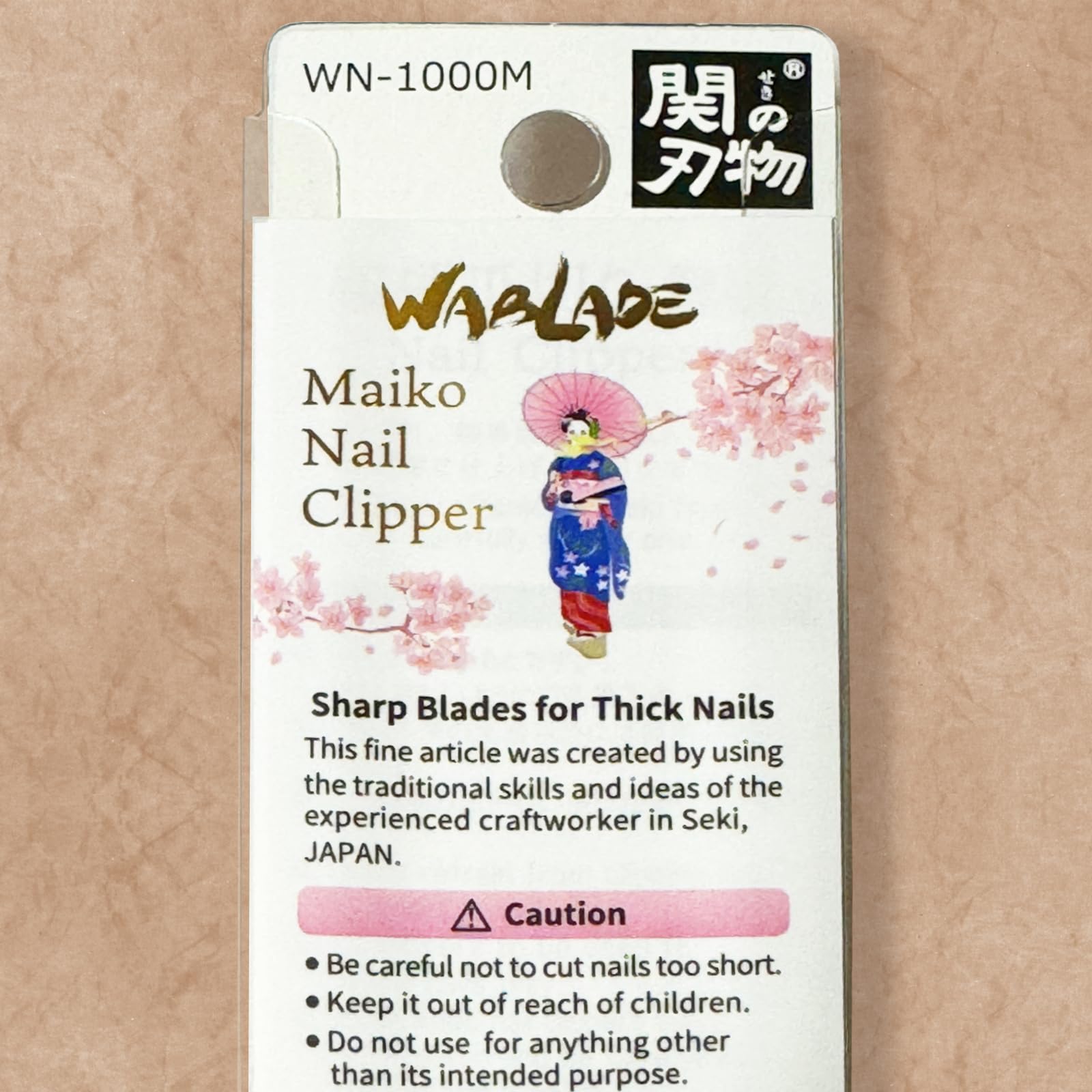 Wablade Japanese Nail Clippers, Made in Seki Japan, Curved Carbon Steel Edge, Removable Nail Catcher with Built-in Nail File, Fingernail & Toenail Grooming Tool, Compact Travel Design (Maiko)