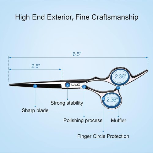 ULG Professional Hair Cutting Scissors Kit - Thinning Shears & Razor Edge Texturizing | 6.5 Inch Japanese Stainless Steel