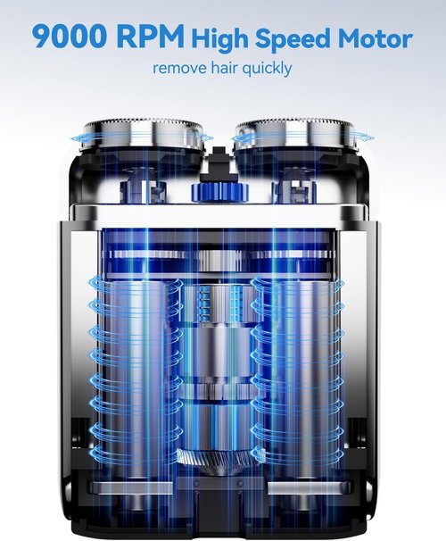 Mini Electric Shaver for Men: USB C Fast Charge Portable Electric Razor with LED Display - IPX8 Waterproof Wet and Dry Travel Small Shavers Dual Head Pocket Shaver for Beard Face