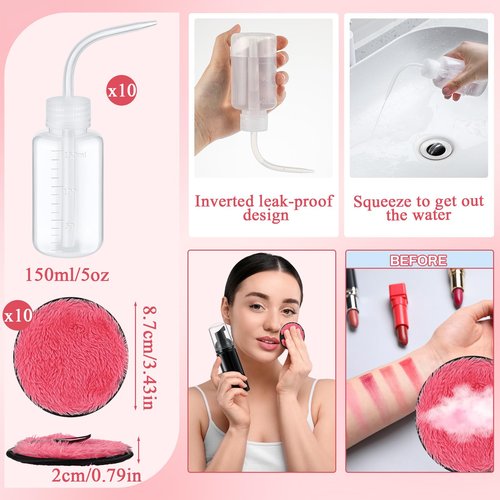 Dansib 60 Pcs Lash Shampoo Brushes Set 10 Lash Shampoo Brushes 10 Mascara Tubes and Wands 10 Foam Pump Bottle 10 Rinse Bottles 10 Makeup Remover Pad 10 Aftercare Drawstring Bag(Black,10 Pcs)