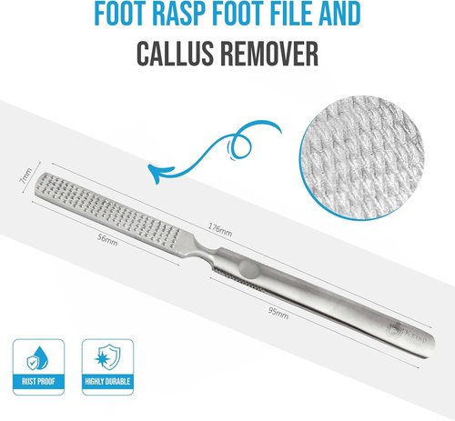 Krisp Beauty Foot Rasp - Professional 7” Callus Remover & Pumice Tool for Smooth Feet | Wet/Dry Use