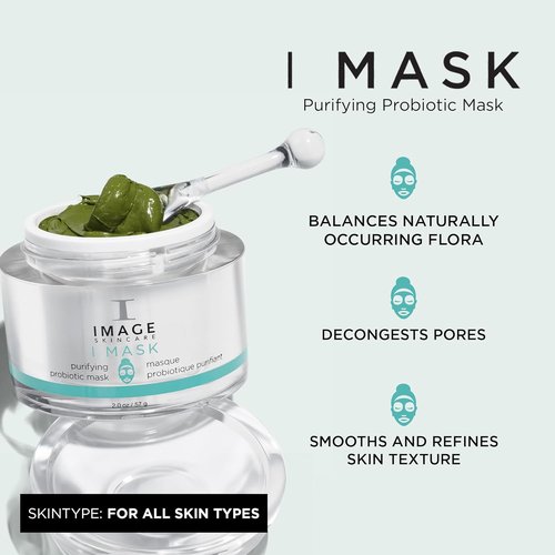 IMAGE Skincare I MASK Purifying Probiotic Mask - Clay & Charcoal Facial Treatment, 2 oz