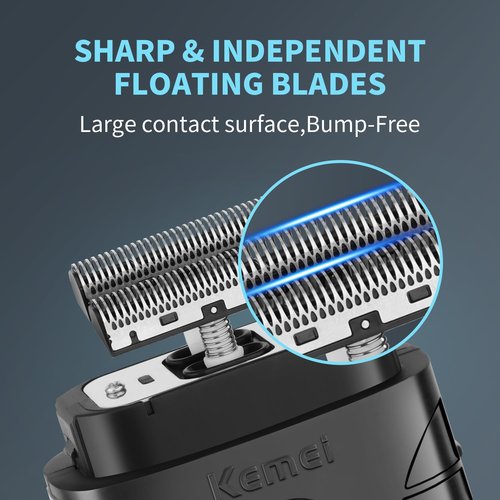 KEMEI Professional Electric Foil Shaver for Men, Beard Trimmer & Men's Grooming Set, Foil Shaving Kit and Bald Head Precision Trimmer, Cordless and Rechargeable with USB, Gifts for Men