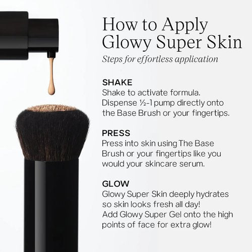 Saie Glowy Super Skin Tint Liquid Foundation - Weightless + Dewy Foundation with Lightweight Medium Coverage - Hydrating Face Makeup + Skin Care Serum Hybrid with Hyaluronic Acid - Shade 7 (1.01 oz)