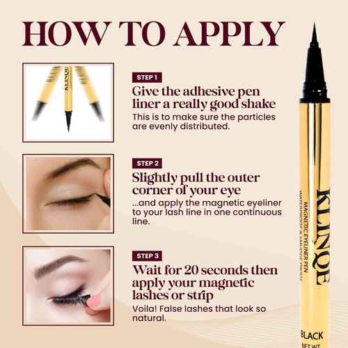 Skiennix Black Eyeliner Lash Glue Liner - Strong Hold, Latex-Free Adhesive for Magnetic Lashes