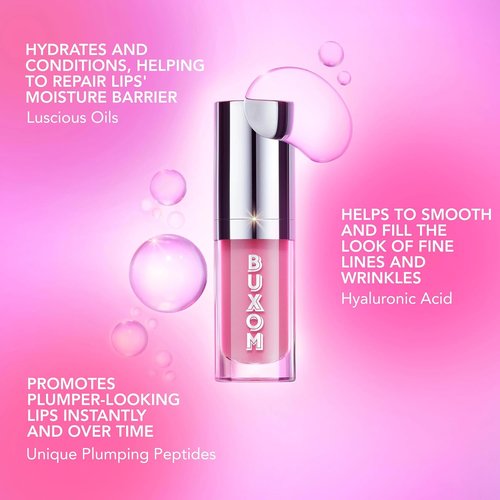 BUXOM Full-On Plumping Lip Oil - Nourishing Tinted Gloss with Juicy High-Shine Finish | Non-Sticky, Cruelty-Free
