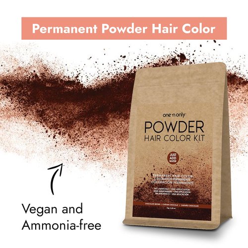 One N' Only Powder Hair Color Kit - Chocolate Brown | Permanent Gray Coverage, Just Add Water, Vegan & Cruelty-Free