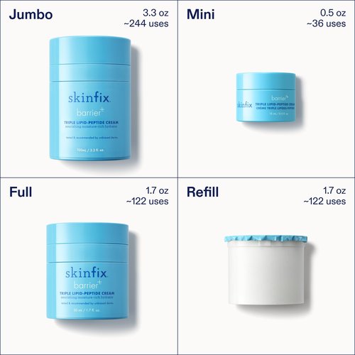Skinfix Triple Lipid-Peptide Cream Mini - 0.5 oz - Rich Face Moisturizer with Hyaluronic Acid - Hydrates & Restores Dry, Sensitive Skin - Non-Comedogenic, Fragrance Free, Vegan, Cruelty Free