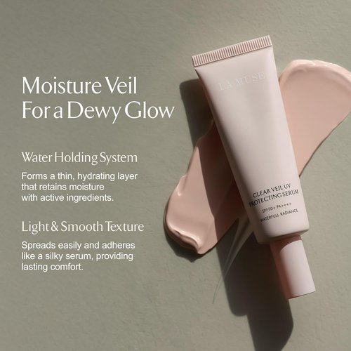 LA MUSE Peach Pink Glow Tone Up Cream - Lightweight Tinted Moisturizer for Radiant Skin | Hydrating Primer, 1.7 fl oz