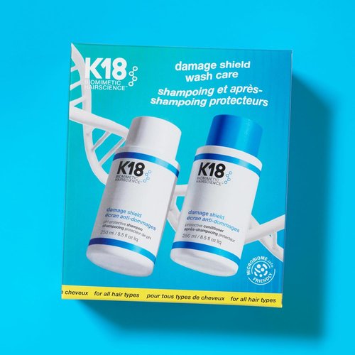 K18 Damage Shield Wash Care Set - Full-Size Color-Safe Shampoo & Conditioner | Reduces Frizz, Protects Hair Health