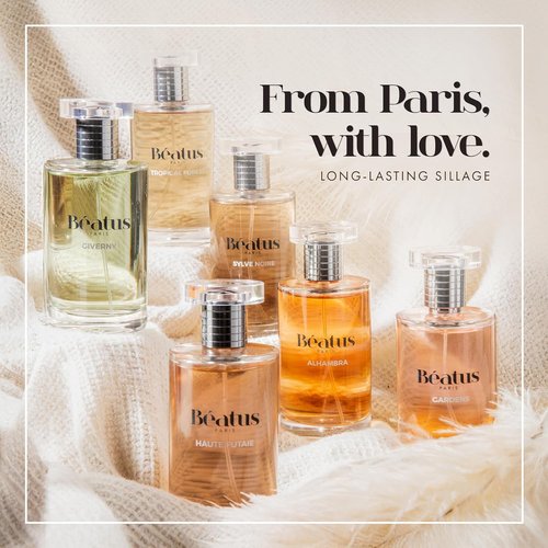Beatus Paris Gardens Luxury Perfume for Women - Long-Lasting Eau de Parfum with Spicy Rose & Jasmine - Travel Size 3.4 oz