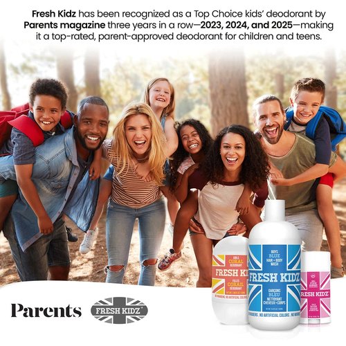 Fresh Kidz Hair & Body Wash - Gentle Cleanser for Kids & Teens | Boys Blue, 16.9 Fl. Oz.