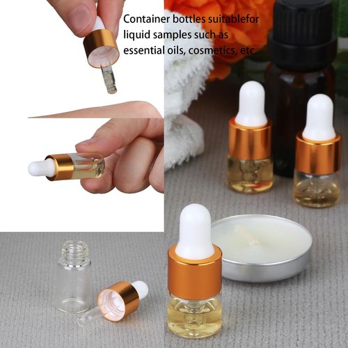 36 Piece Mini Glass Dropper Bottles Set, 3ml Mini Stratum Corneum Essential Oil Dropper Empty Bottles, Suitable for Essential Oil Perfume Cosmetic Liquid Travel Sample Containers (Transparent)