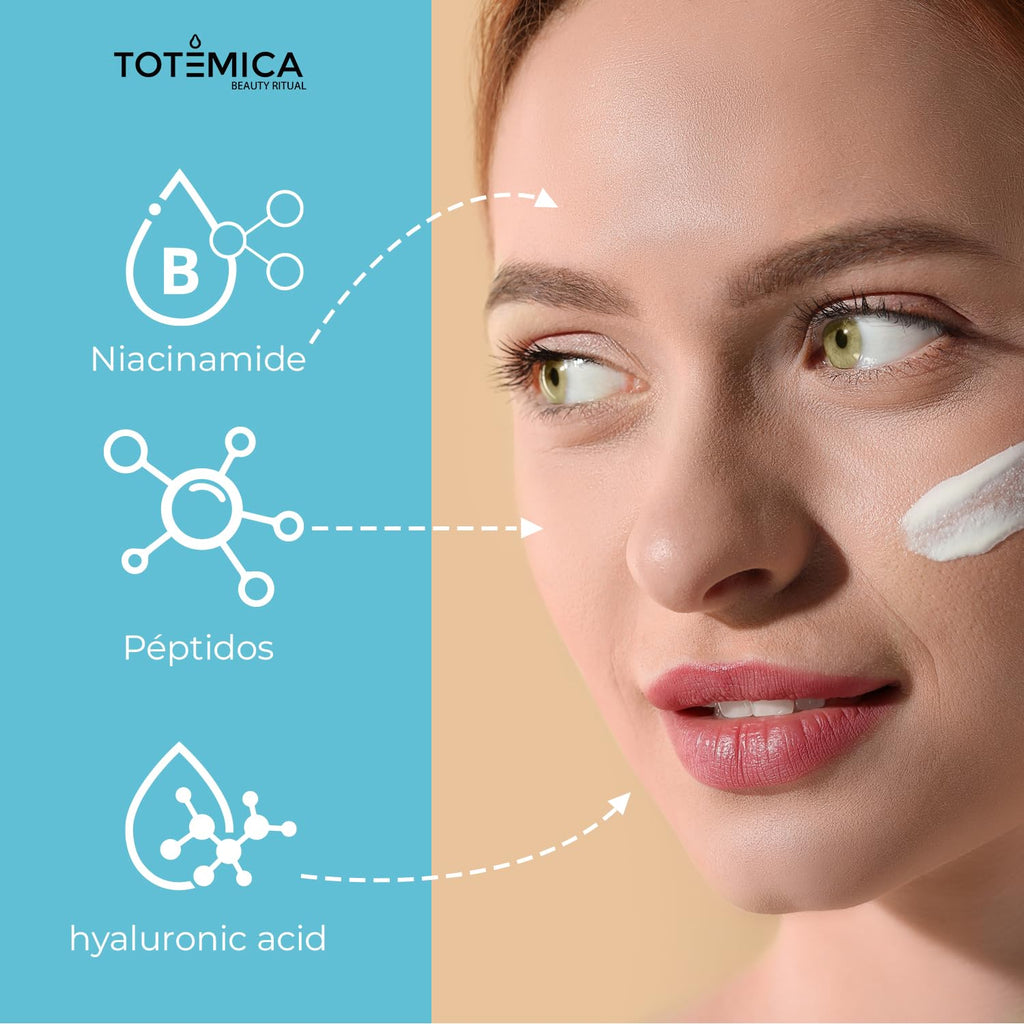 TOTEMICA Face Moisturizer - Anti-Aging Serum with Niacinamide & Hyaluronic Acid | Vegan & Cruelty-Free (1.69 Fl Oz)