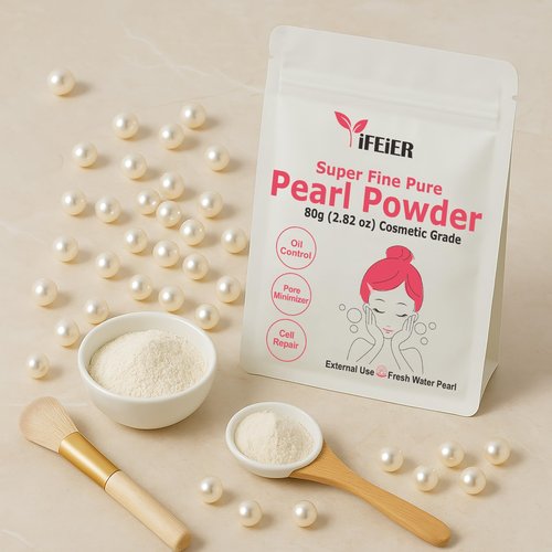 iFEiER Pure Freshwater Nano Pearl Powder for Skincare and Homemade Cosmetics Grade. 80g(2.82oz) SuperFine Pearl Powder for DIY lotions | creams | serums | making face mask, Natural and Oranic