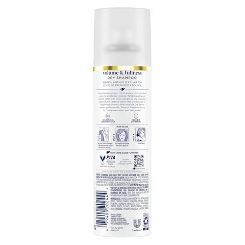 Dove Dry Shampoo Spray - Volume & Fullness | Absorbs Oil for Fresh Hair - 5 oz (2-Pack)
