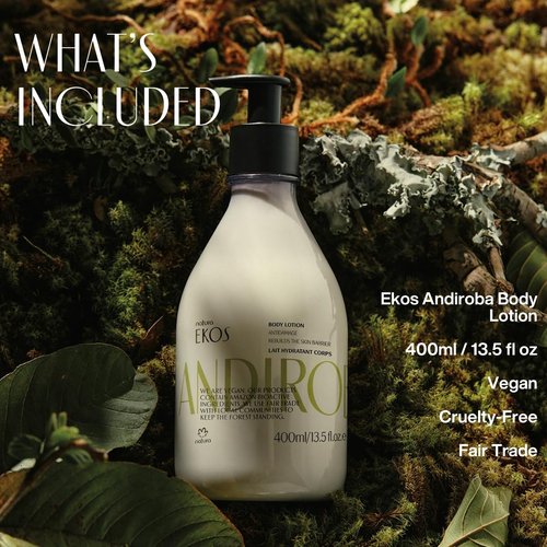 Natura Ekos Andiroba Body Lotion - 30-Hour Moisturization & Muscle Relief - Vegan Skin Care - 13.5 fl oz (400ml)