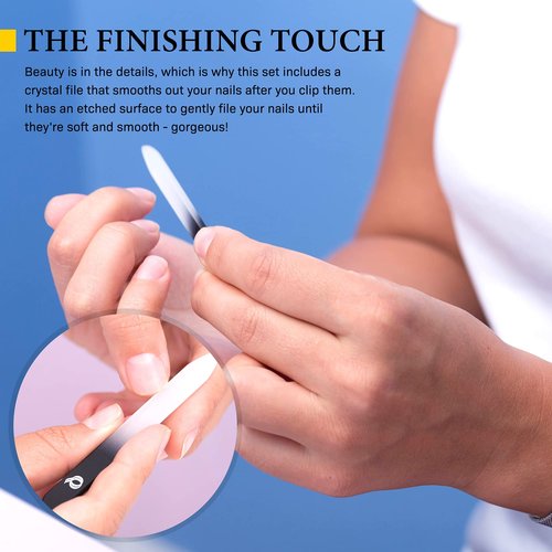 Queensland Quintessentials Nail Clipper Set - Nail Clippers for Men/Women - Includes Toenail/Fingernail Clippers, Tweezers, Crystal Nail File - Perfect for Thick Nails - Manicure/Pedicure Tool Kit