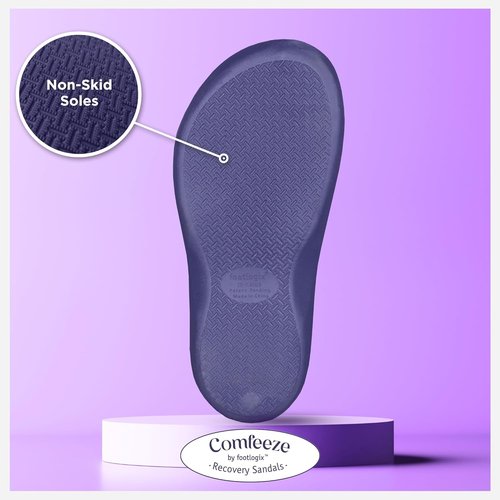 Comfeeze by Footlogix - Women's Recovery Sandals with Toe Separators & Arch Support | Comfortable Pedicure Slippers