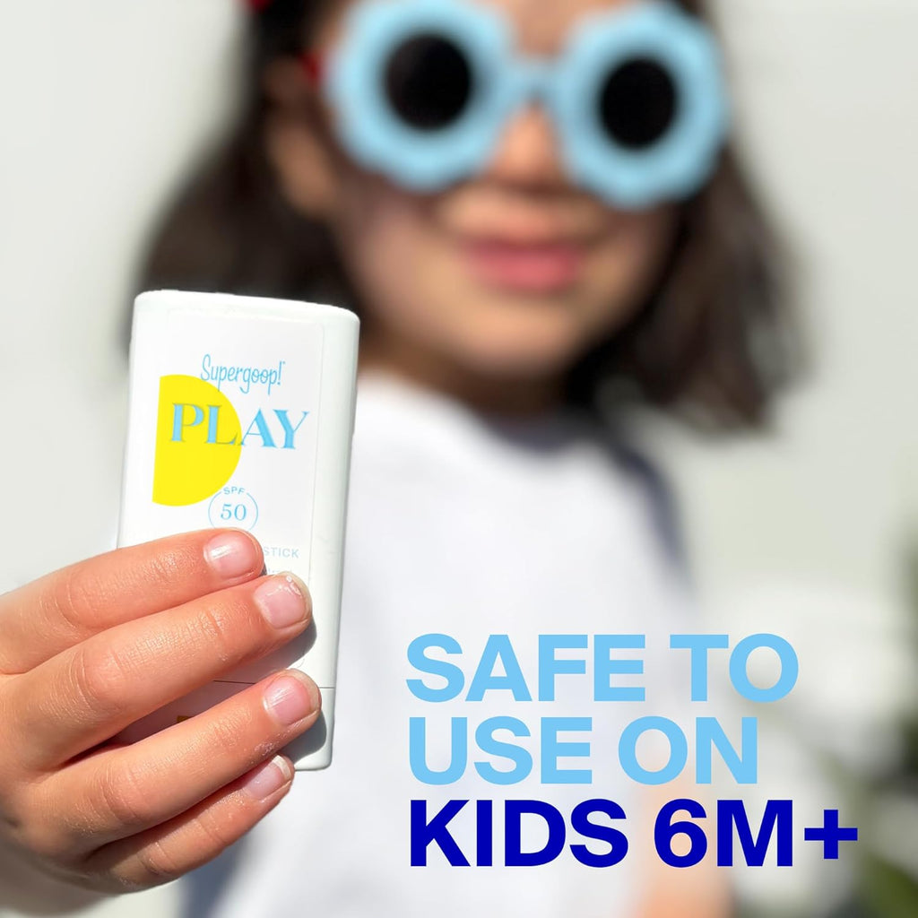 Supergoop! PLAY Mineral Stick SPF 50 - On-the-Go Broad Spectrum Face Sunscreen, 0.67 oz - Water Resistant & Vegan