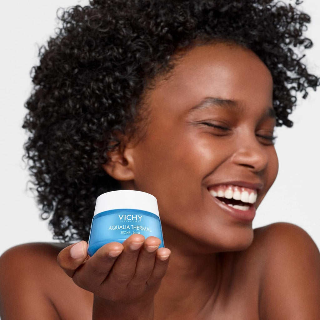 Vichy Aqualia Thermal Facial Moisturizer - Hydrating Cream with Natural Hyaluronic Acid for Dry, Sensitive Skin