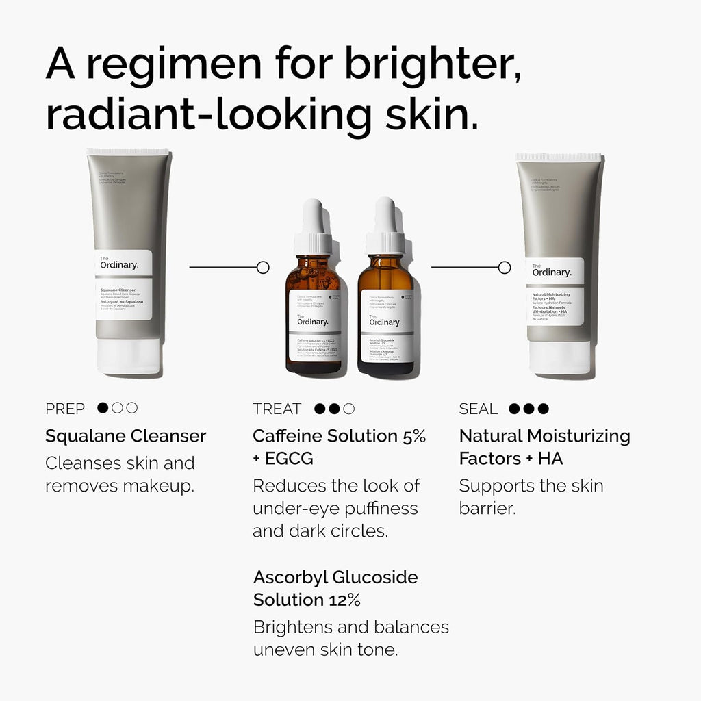The Ordinary Caffeine Solution 5% + EGCG - Depuffing Eye Serum for Dark Circles & Tired Eyes