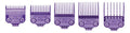 Andis 01410 Professional Master Clipper Guards - Dual Magnet Comb Set – Small, fits for MBA, MC-2, ML, PM- & PM-4, Waterproof – Purple, Set of 5