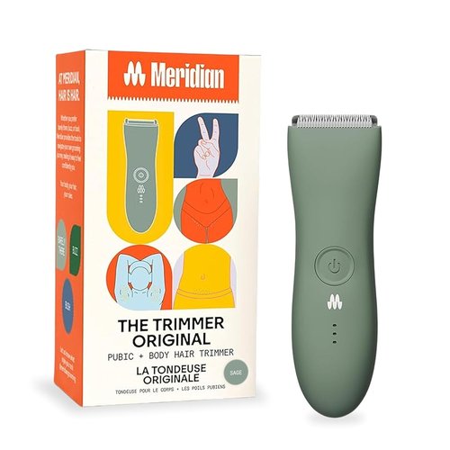 Meridian The Trimmer Original - Waterproof Electric Body Hair Trimmer for Men | Rechargeable & Versatile Sage Color