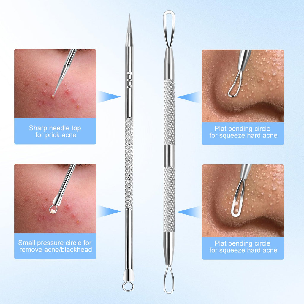 YGQQOY Blackhead Remover Tweezers, Pimple Popper Tool Kit, Ingrown Hair Tweezers, Blackhead Extractor, Skin Zit Acne Blemish Popping Removing Surgical Tweezers Tools for Nose Eye Face