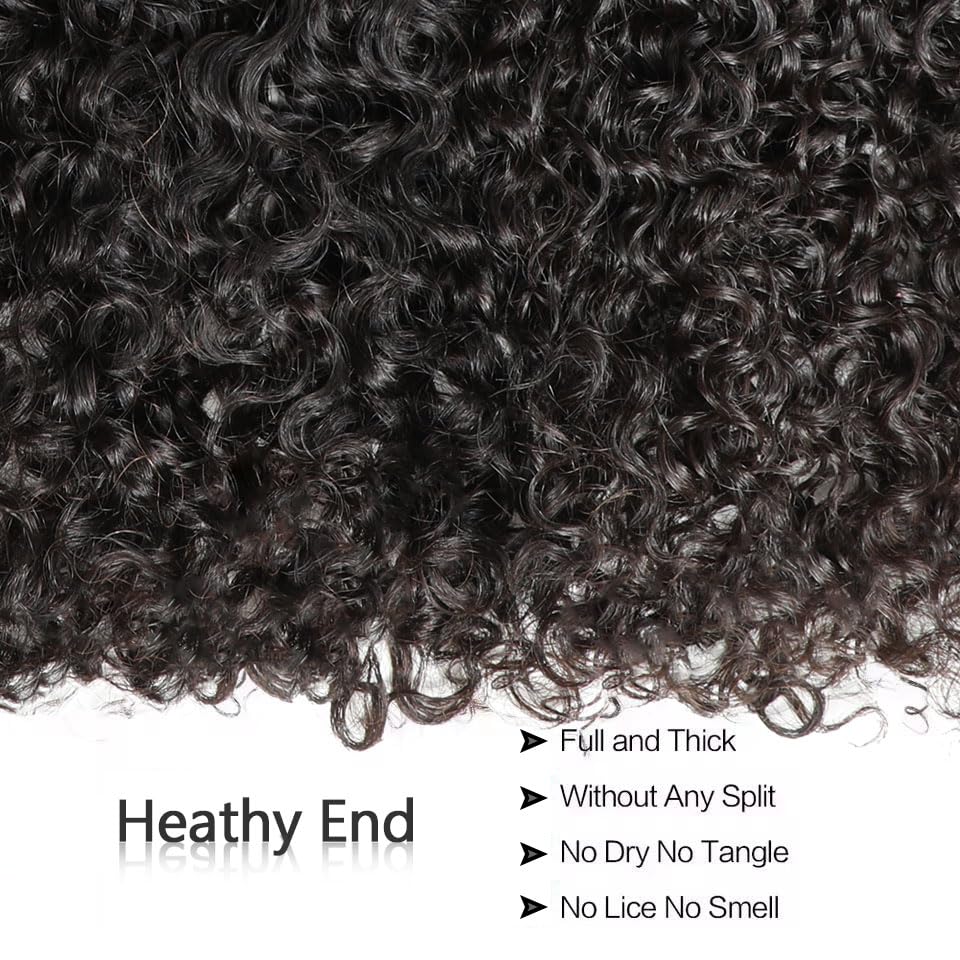 VIPbeauty Burmese Curly Human Hair Bundles One Curly Bundles Unprocessed 3C4A Burmese Raw Hair Extension Real Human Hair 16A Natural Color Spiral Hair Weft Extensions Quick Weave Bundle 14 Inch