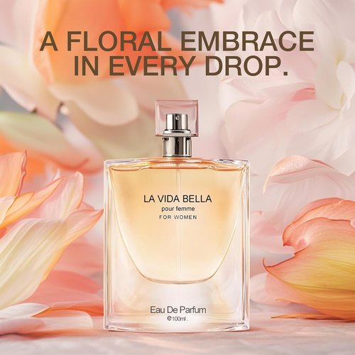 A CENTER La Vida Bella Perfume for Women - 3.4oz Eau de Parfum Spray | Floral & Sweet Fragrance with Iris, Patchouli, Vanilla & Spun Sugar