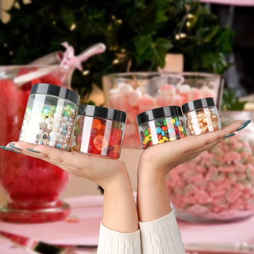 SZUAH 2 oz Jars with Lids 36Pack, Airtight Small Plastic Jars- 2 oz Plastic Containers with Lids for Lotion, Makeup, Ointments, Sample Containers, Slime & Beauty Products(60ml, Set of 36)