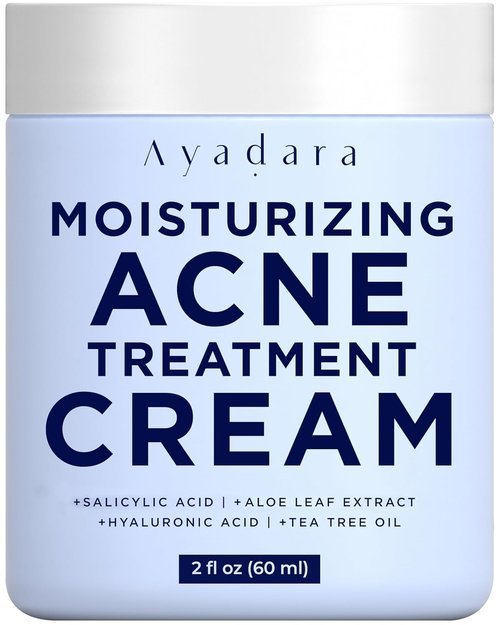 Ayadara Acne Cream - Moisturizing Salicylic Acid Face Moisturizer for Oily Skin | 90-Day Supply